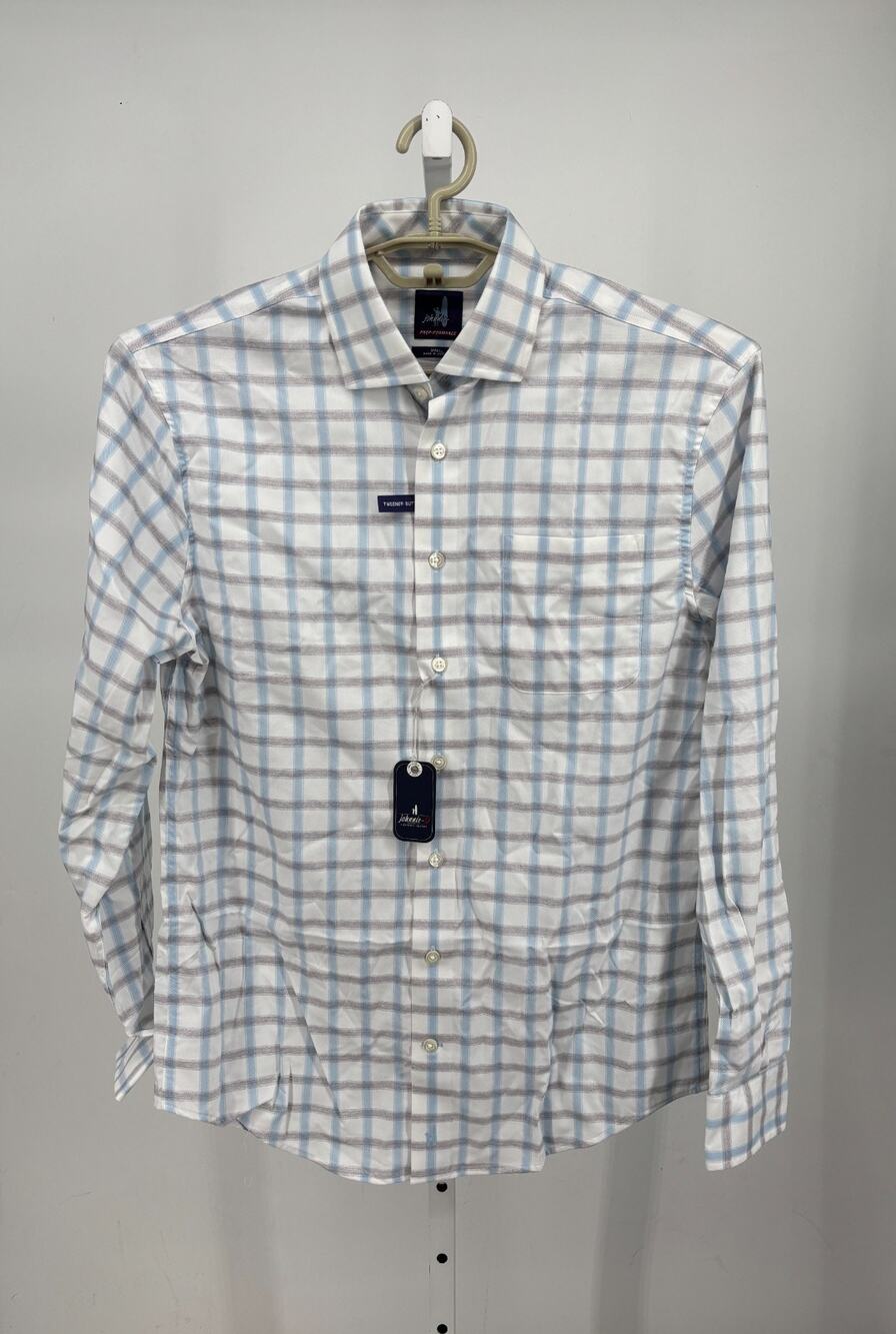 Johnnie O Prep-Formance Jagger Shirt Mens S Maliblu Check Preppy Business Work
